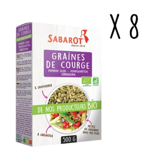 Sabarot - Lot X8 Graines De Courges Bio - Étui 500g SABAROT