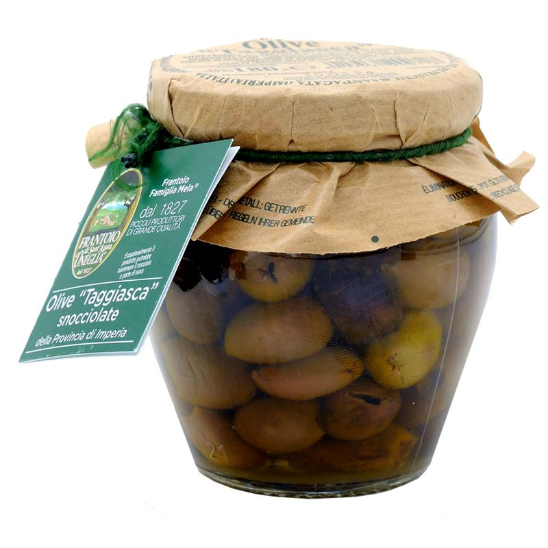 Olives Taggiasche De Ligurie Dénoyautées À L’huile D’olive Extra Vierge 180 Gr FRANTOIO DI SANT'AGATA D'ONEGLIA