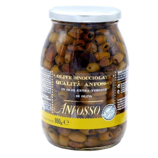 Olives Dénoyautées Anfosso À L' Huile D'olive Extra Vierge 950 Gr OLIO ANFOSSO