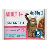 Sachets fraîcheur chat stérilisé aux poissons en sauce PERFECT FIT - 4x85g