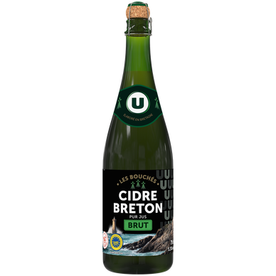 Cidre brut bouché IGP de Bretagne  5,5°, bouteille de 75cl