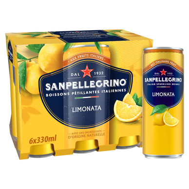 Boisson Eau Gazeuse aromatisée Limonata SAN PELLEGRINO - 6x33cl - Citron
