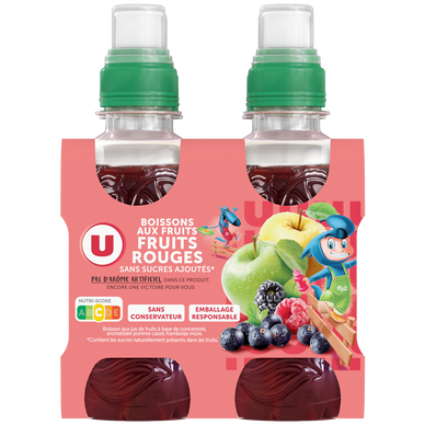 Boisson aux fruits abc / aromatisée fraise framboise sans sucres ajoutés 4x20cl