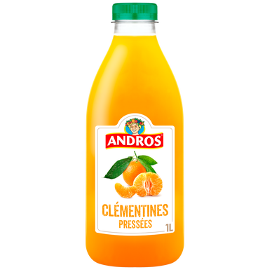 Jus réfrigéré de clémentine 100% Pur Jus réfrigéré sans sucres ajoutésANDROS - Bouteillede 1l