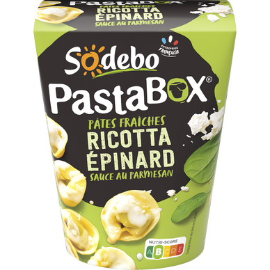 Pasta box, tortellini ricotta épinards, sauce au parmesan SODEBO, 280g
