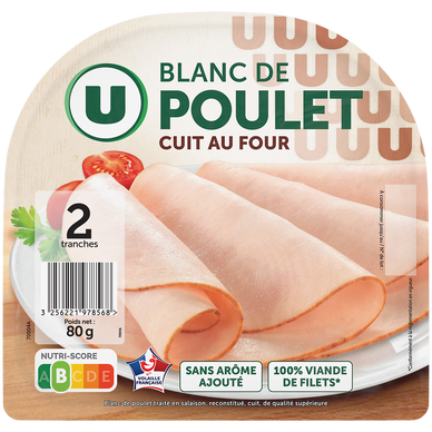Blanc de Poulet - x2 tranches, 80g