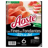 Jambon Cru Sel réduit Fines Tranches - AOSTE - 6 tranches - 100g