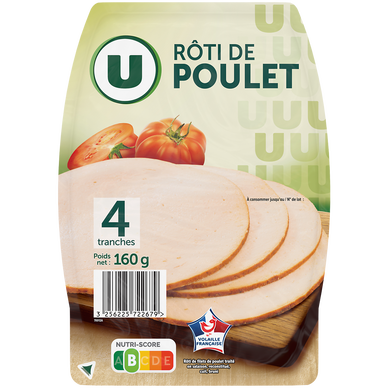 Rôti de Poulet - x4 tranches, 160g