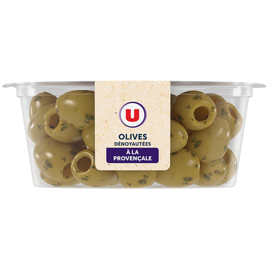 Olives vertes dénoyautées (aux poivrons rouges et herbes de provence)àla provencale, 150G