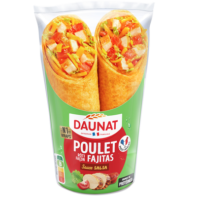 Sandwich wraps poulet rôti façon fajitas sauce salsa DAUNAT, 190g