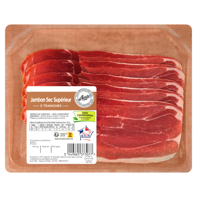 Jambon sec supérieur - AOSTE - 5 tranches - 150g
