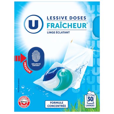 Lessive en doses - Fraîcheur - 30 lavages - 390 g