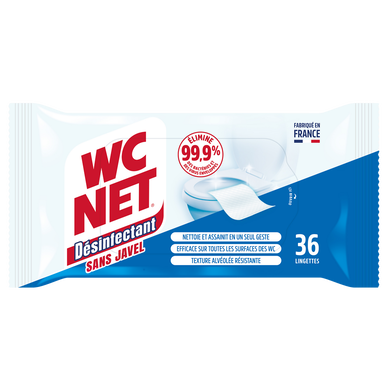 Lingettes désinfectantes WC NET sans javel x36