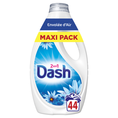 Lessive DASH 2en1 envolée d'air 44 lavages 1.98L