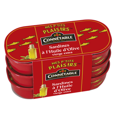 Sardines à l'huile d'olive vierge extra - CONNÉTABLE - 3x55g