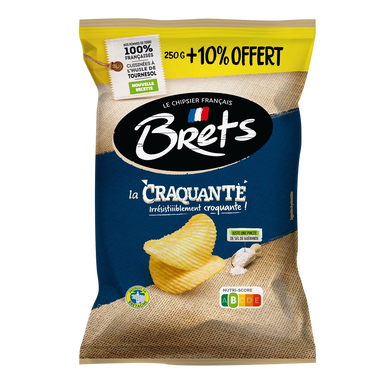 Chips la craquante nature BRETS, 250g + 10% offert