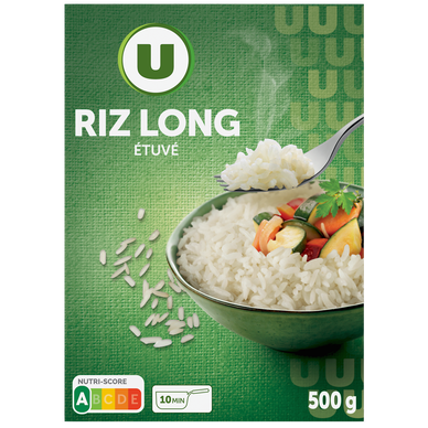 Riz long étuvé 10 minutes vrac  étui de 500g