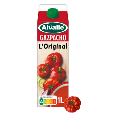 Gazpacho Soupe Froide de Tomate - ALVALLE - Brique 1L