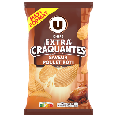 Chips extra craquantes au poulet roti U paquet 270g