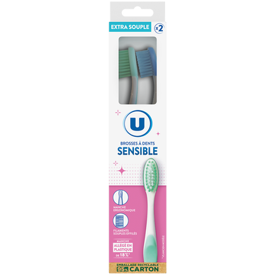 Brosse à dents sensible extra souple U x2