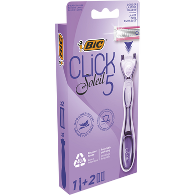 Rasoir Rechargeable BIC Click 5 Soleil - 5 Lames et Tête Pivotante