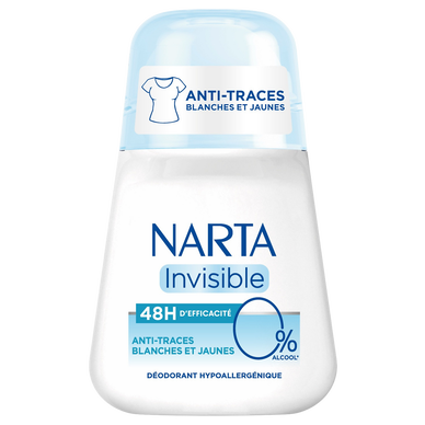 Déodorant roll-on NARTA femme invisible 0% 50mL