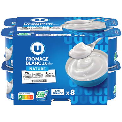 Fromage blanc nature 3% MG 8x100g