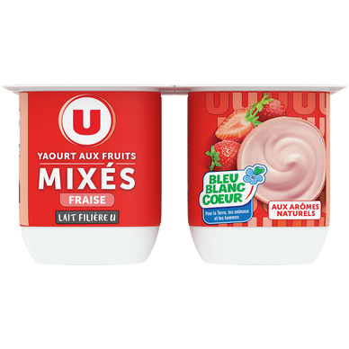 Yaourt mixé à la fraise - 4x125g