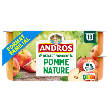 Dessert fruitier Pomme ANDROS - 16 pots de 100g