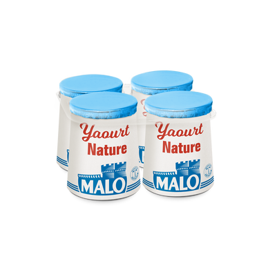 Yaourt nature MALO pot en carton 4x125g