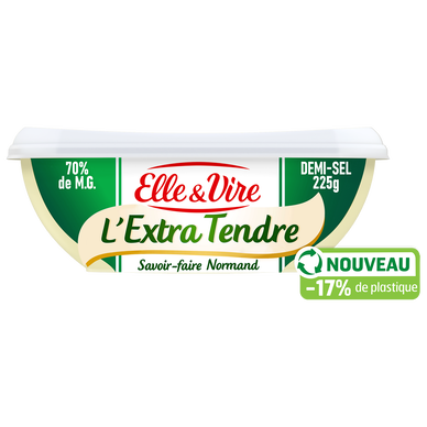 L'extra tendre demi sel 70%mg ELLE & VIRE barquette 225g