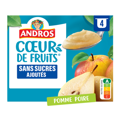 Compote Cur de Fruits SSA pomme poire ANDROS 4x97g