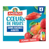 Compote Andros C ur de Fruits SSA Pomme Fraise 4x97g