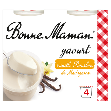 Yaourt vanille bourbon de Madagascar BONNE MAMAN 4x125g