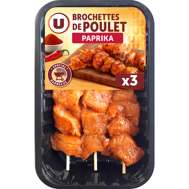 Brochette de filet de poulet au cumin et paprika,  3 pièces, 450g