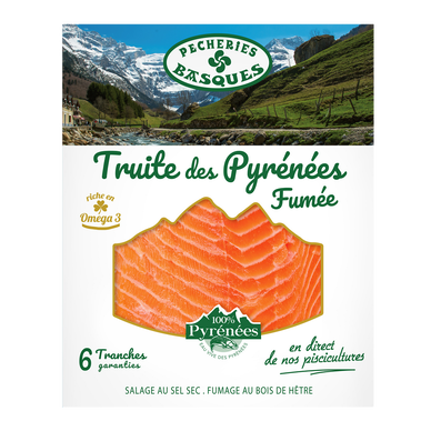 Truite fumée des Pyrénées PECHERIES BASQUES x6 180g