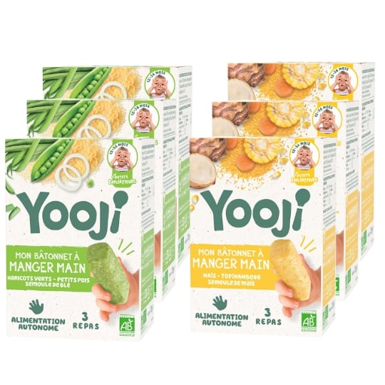 Lot X6 - Bâtonnet À Manger-main Haricot Vert  & Maïs - Dès 12 Mois - 6 X 225g YOOJI