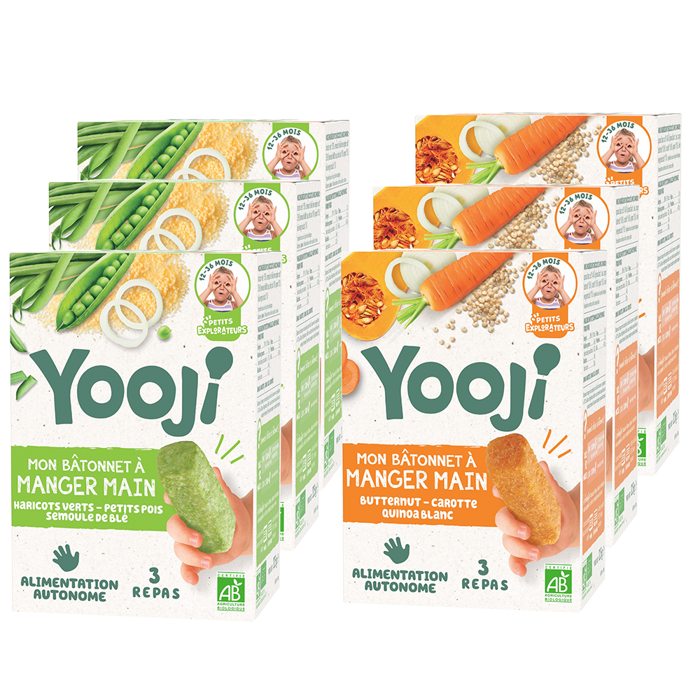 Lot X6 - Bâtonnet À Manger-main Haricot Vert  & Butternut - Dès 12 Mois - 6 X 225g YOOJI