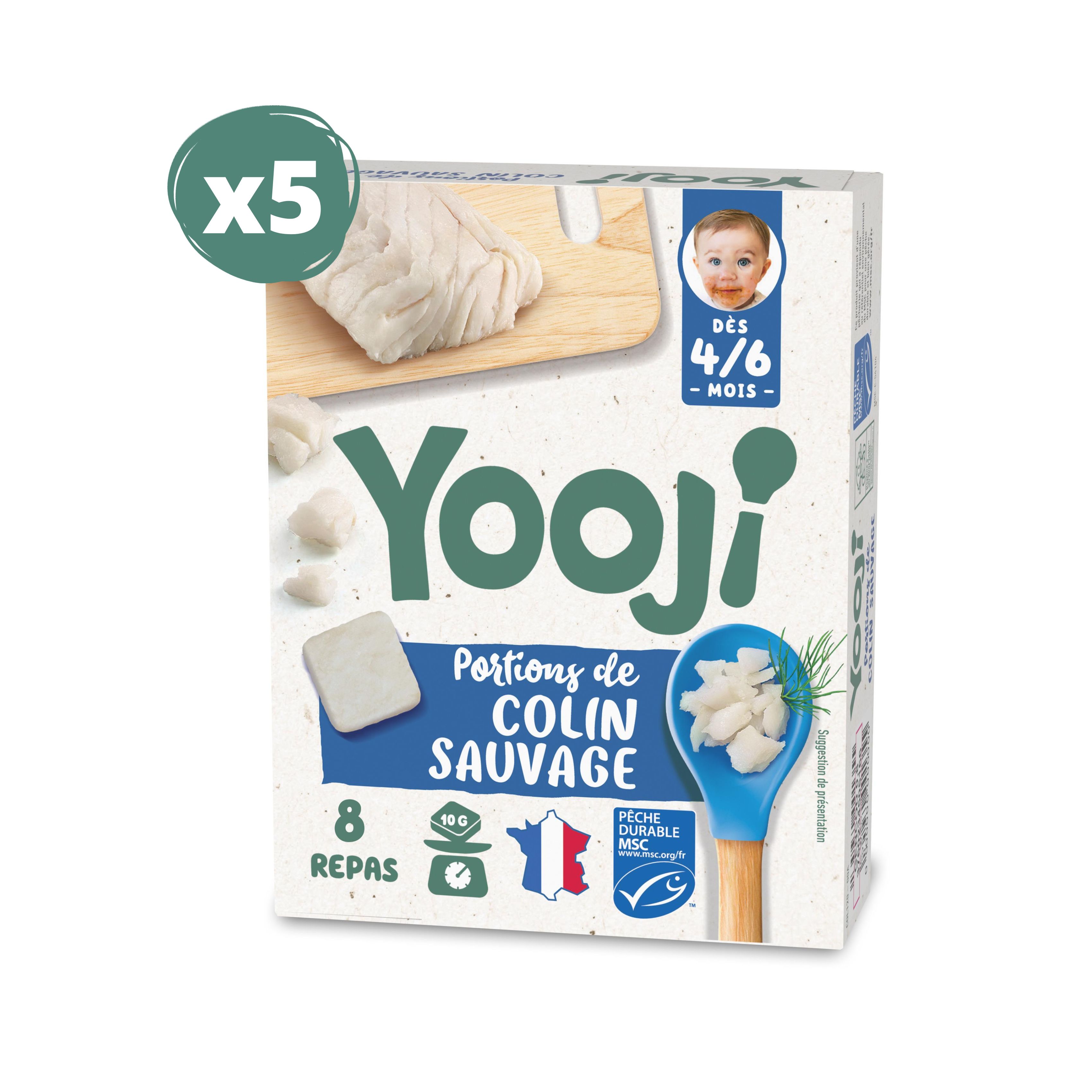 portions De Colin Haché Sauvage Pour 40 Repas Bébé 4-6 Mois YOOJI