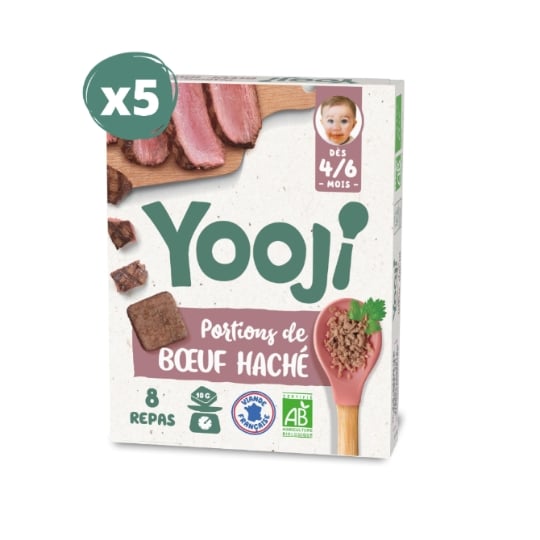 Portions De Boeuf Haché Bio Pour 40 Repas Bébé Dès 4-6 Mois  YOOJI