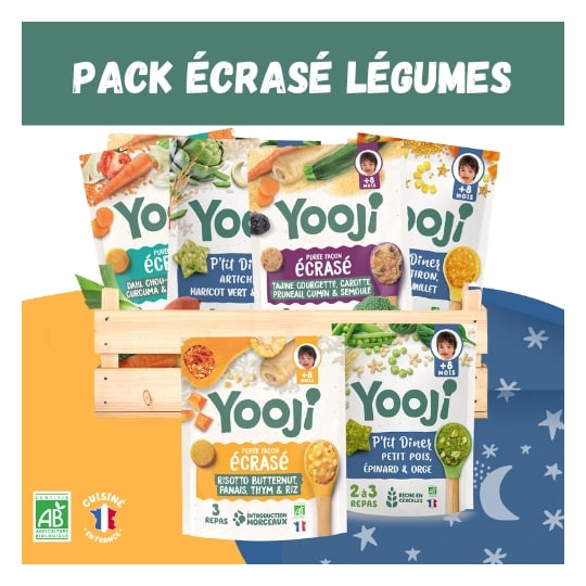 Pack Spécial Purées Écrasées Bio Midi Et Soir - 40 Repas - 8m+ YOOJI
