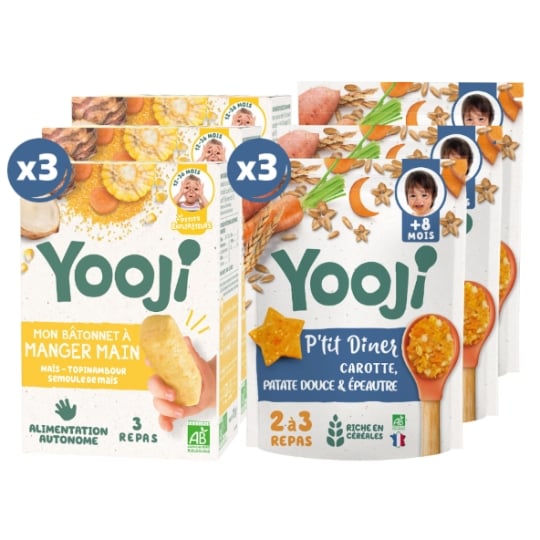 Lot X6 - Bâtonnet  À Manger Main Maïs Et P'tit Dîner Carotte YOOJI