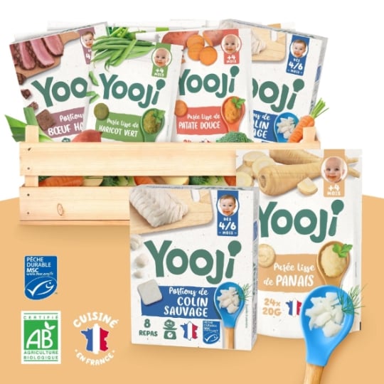 Yooji - 1 Mois De Repas - Purées Lisses De Légumes Et Hachés De Viandes Et Poissons YOOJI
