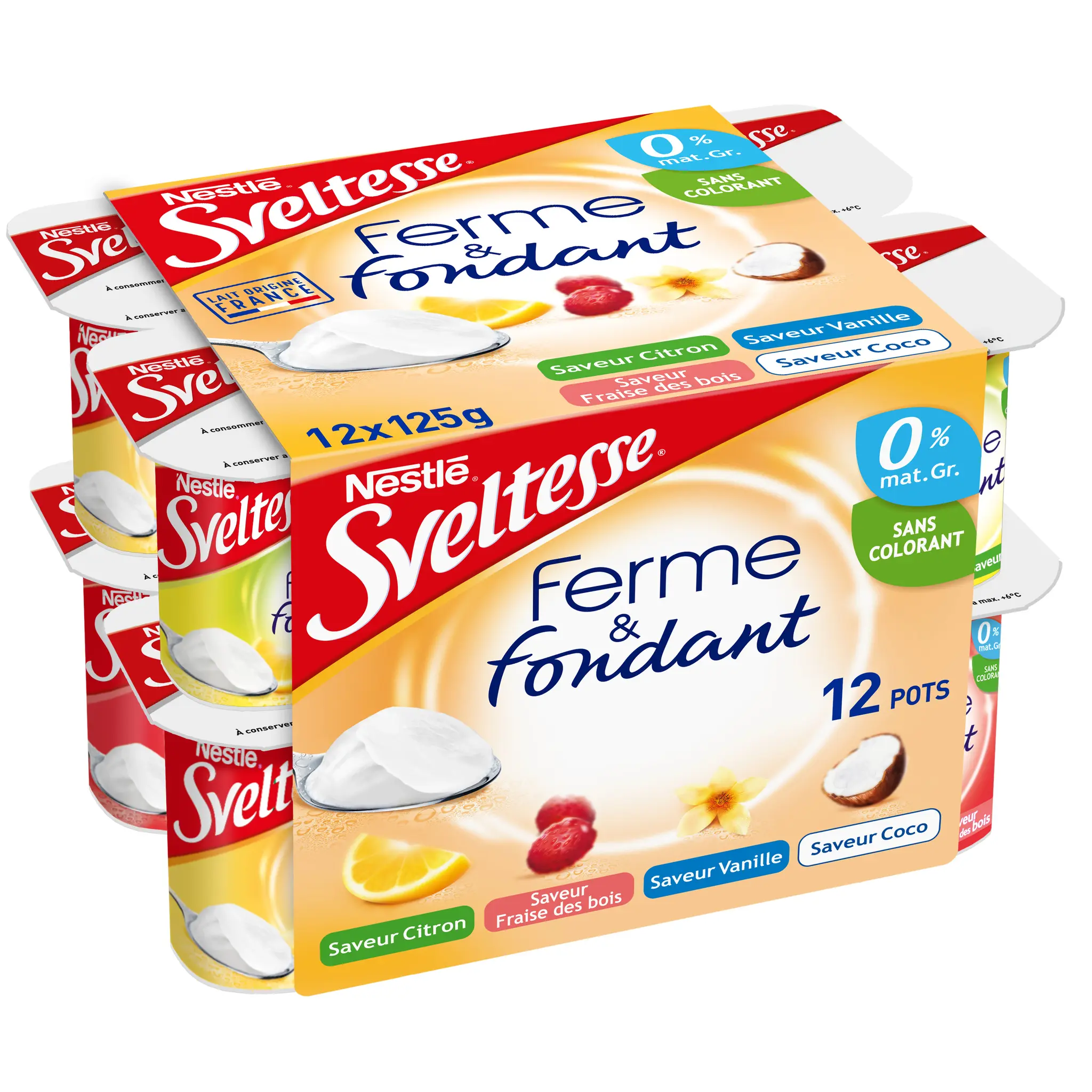 SVELTESSE Yaourt allégé aromatisé aux fruits panachés 0%MG
