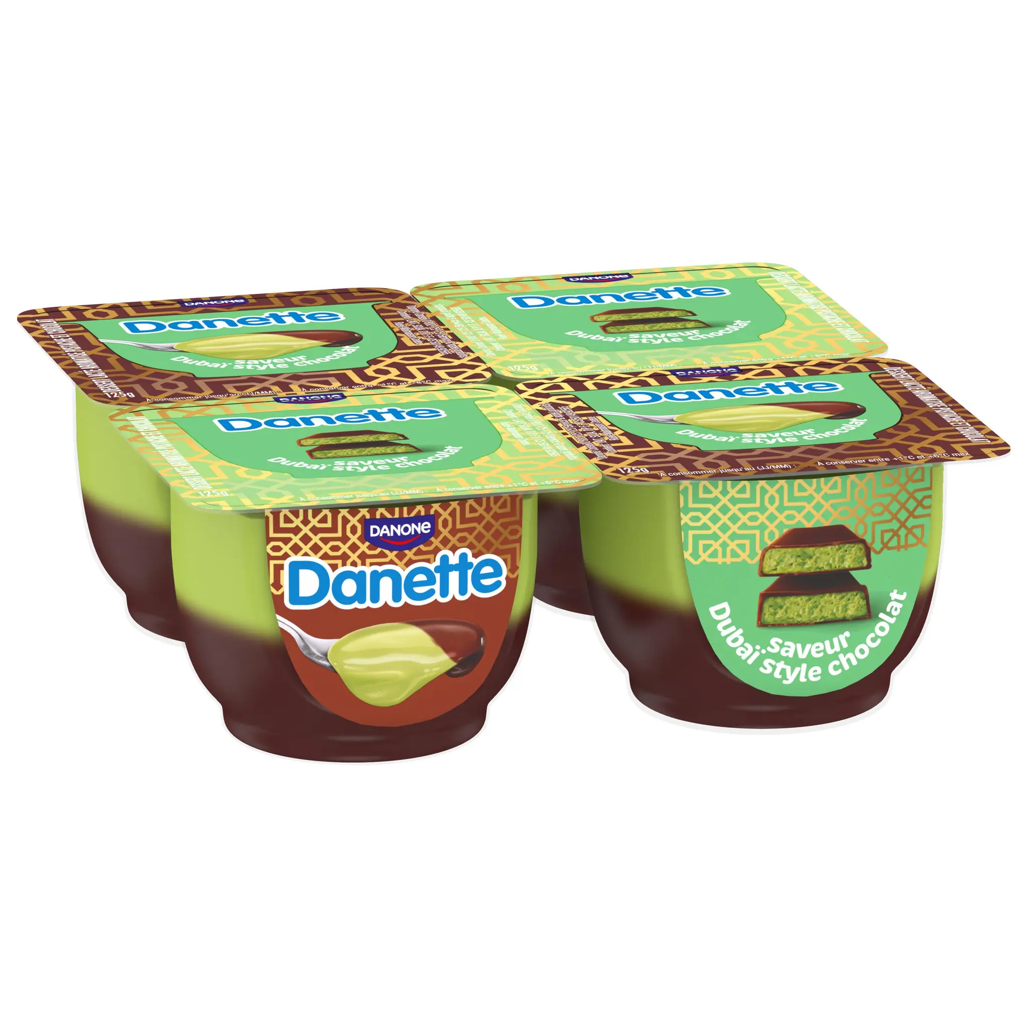 DANETTE Double saveurs Crème dessert chocolat et pistache