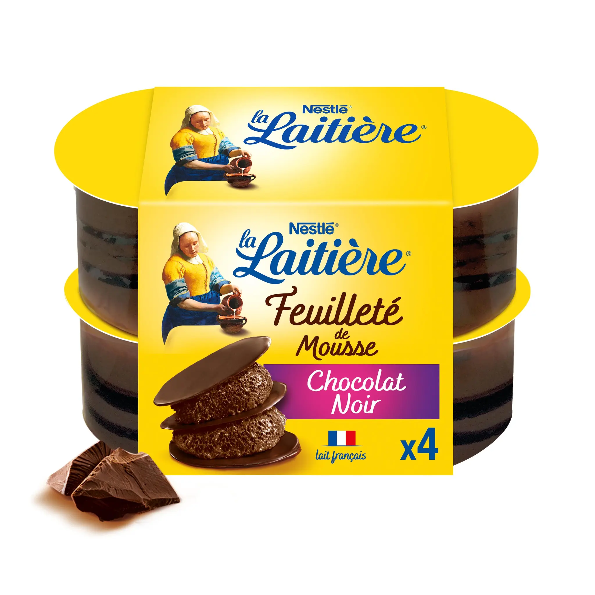 LA LAITIERE Feuilleté de mousse au chocolat noir