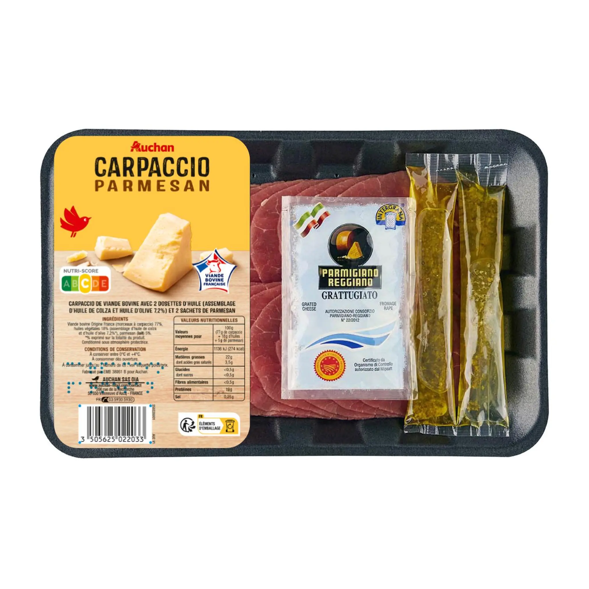 AUCHAN Carpaccio parmesan
