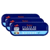 Auchan Filets de maquereaux nature en conserve, Lot de 3x110g