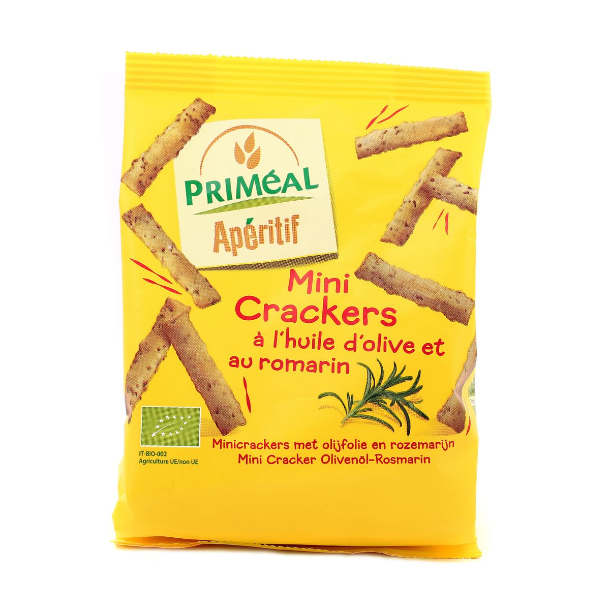 Priméal Mini Crackers Bio à l'huile d'olive et Romarin, 100g