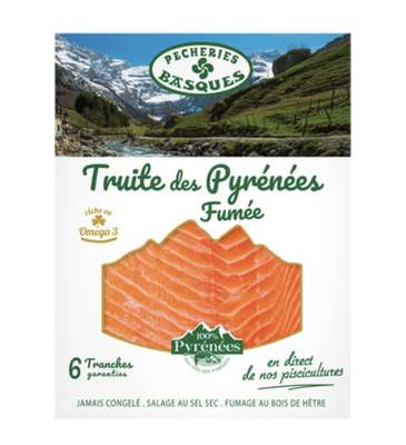 Truite fumée des Pyrénées, Pêcheries Basques  (6 x 180 g)